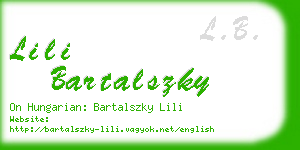 lili bartalszky business card